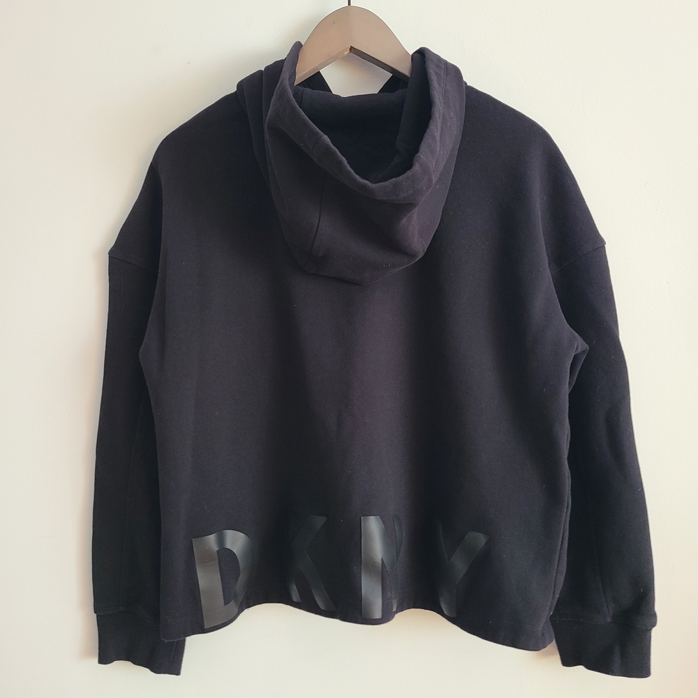 DKNY Women's Black Hoodie with Logo Size L
